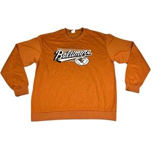 MLB Baltimore Orioles Orange‎ Men's Long Sleeve Crewneck Shirt XL Baseball